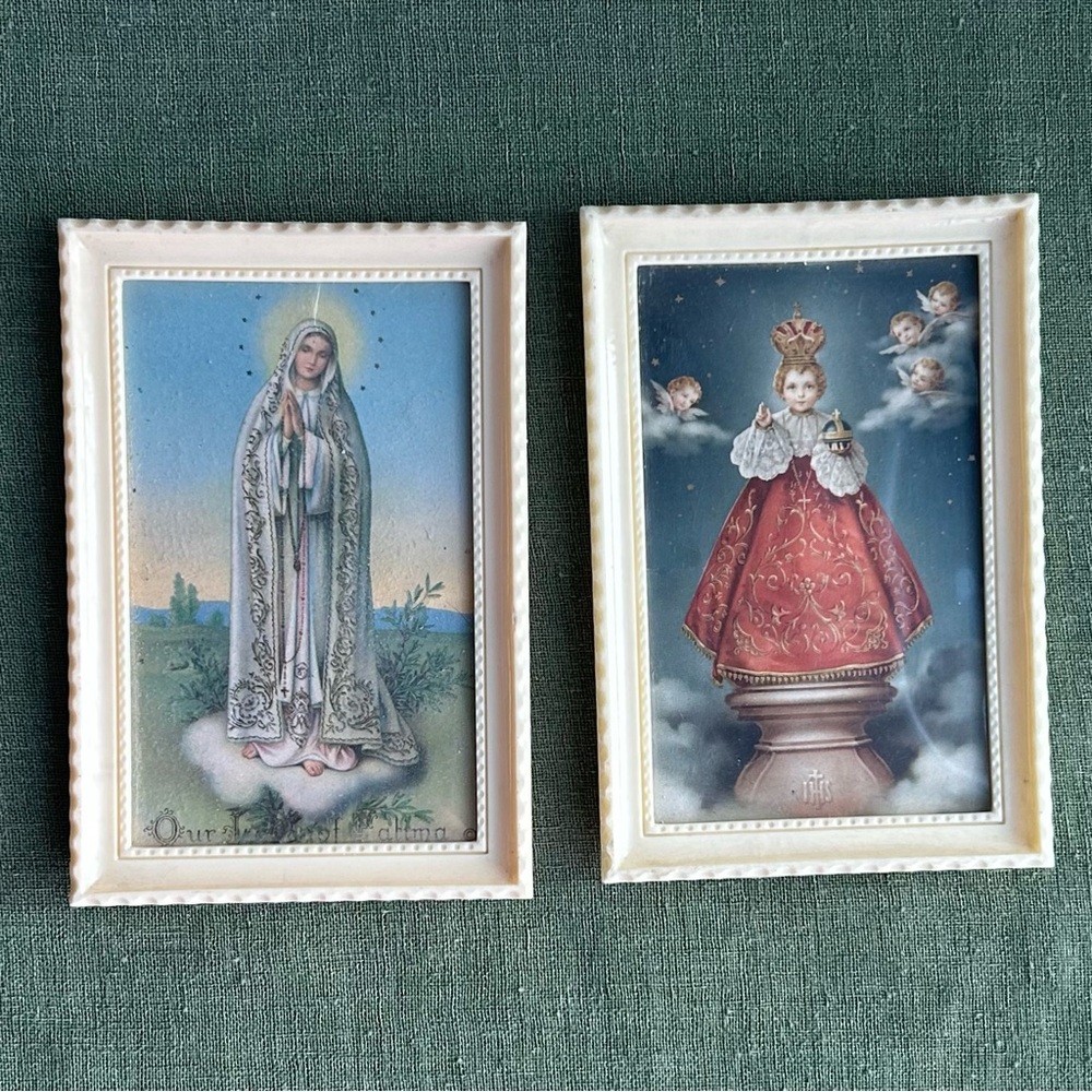 (2) Framed Religious    Our Lady of Fatima and Infant of Prague